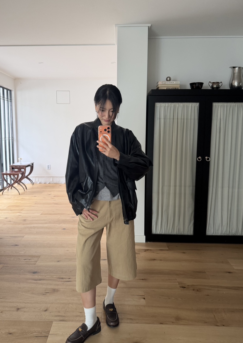 AMY GRACE-A韓國直郵女士新款休閑推薦熱賣人氣皮衣皮革AMY GRACE皮衣