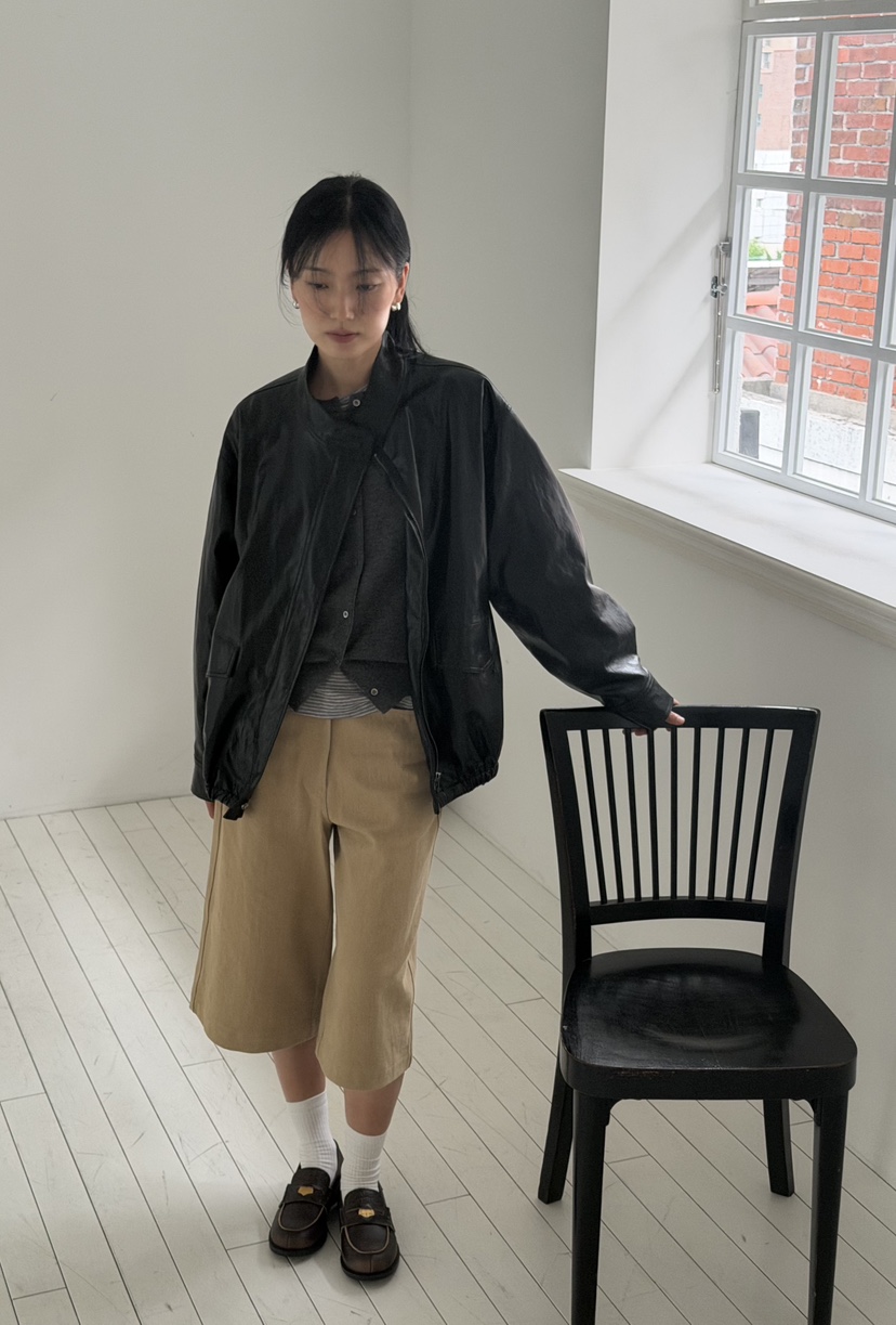 AMY GRACE-A韓國直郵女士新款休閑推薦熱賣人氣皮衣皮革AMY GRACE皮衣