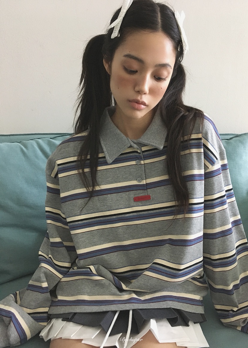 BY CHAPTER韓國代購女士新款推薦人氣熱賣休閑時尚長袖T恤BY Chapter長袖T恤