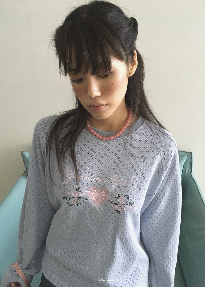 BY CHAPTER東大門實拍女裝新品休閑時尚推薦長袖T恤花朵BY Chapter長袖T恤