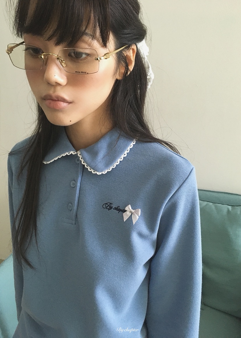 BY CHAPTER韓國代購女士新款真品時尚推薦人氣長袖T恤圓領BY Chapter長袖T恤