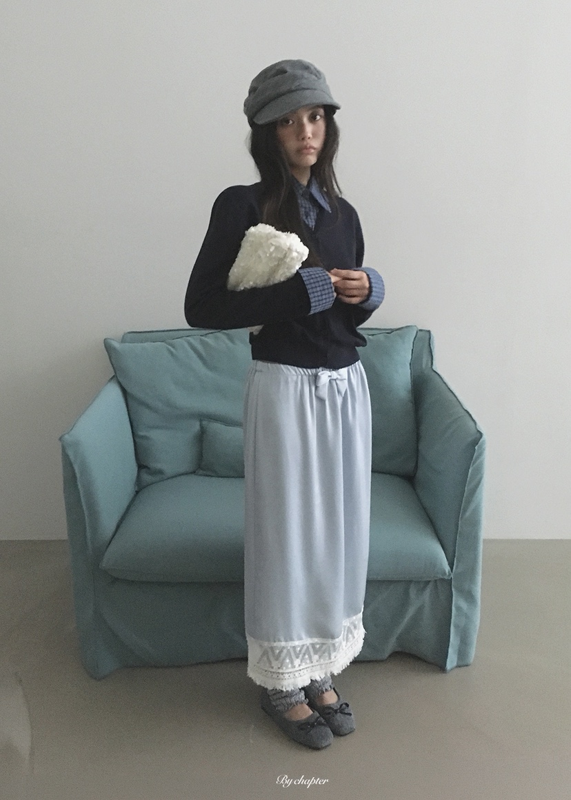 BY CHAPTER東大門代購女裝新款真品休閑推薦時尚長裙褶皺緞BY Chapter長裙