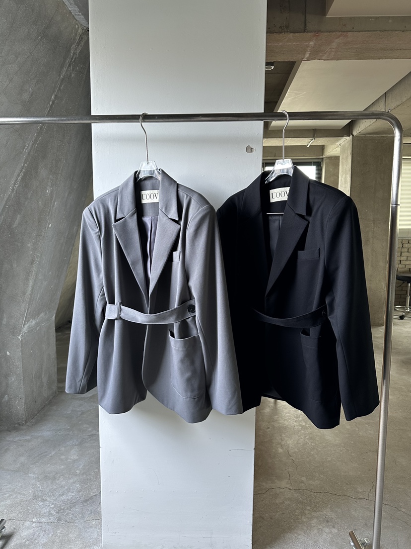 UOOV韓國代購女士新款推薦時尚真品熱賣西裝西服含腰帶系帶UOOV西裝/西服