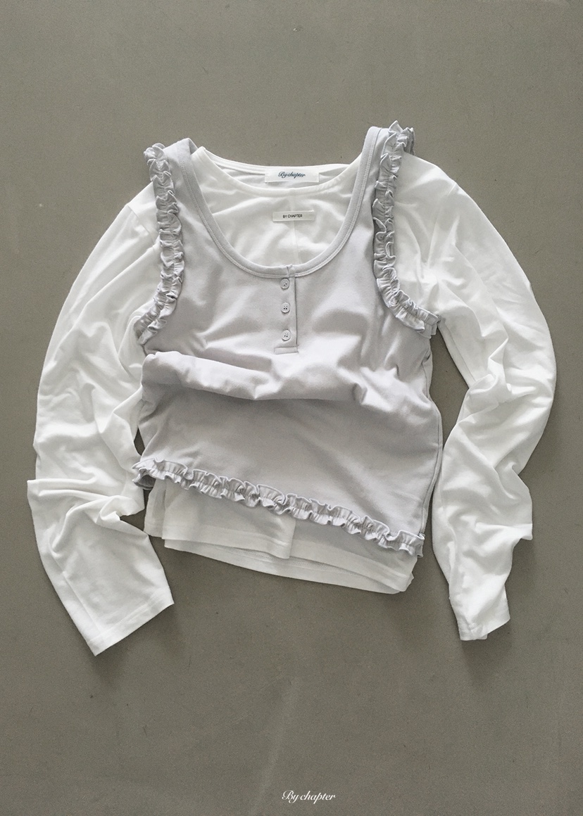 BY CHAPTER東大門直郵女裝新品人氣推薦真品套裝透明褶邊BY Chapter套裝