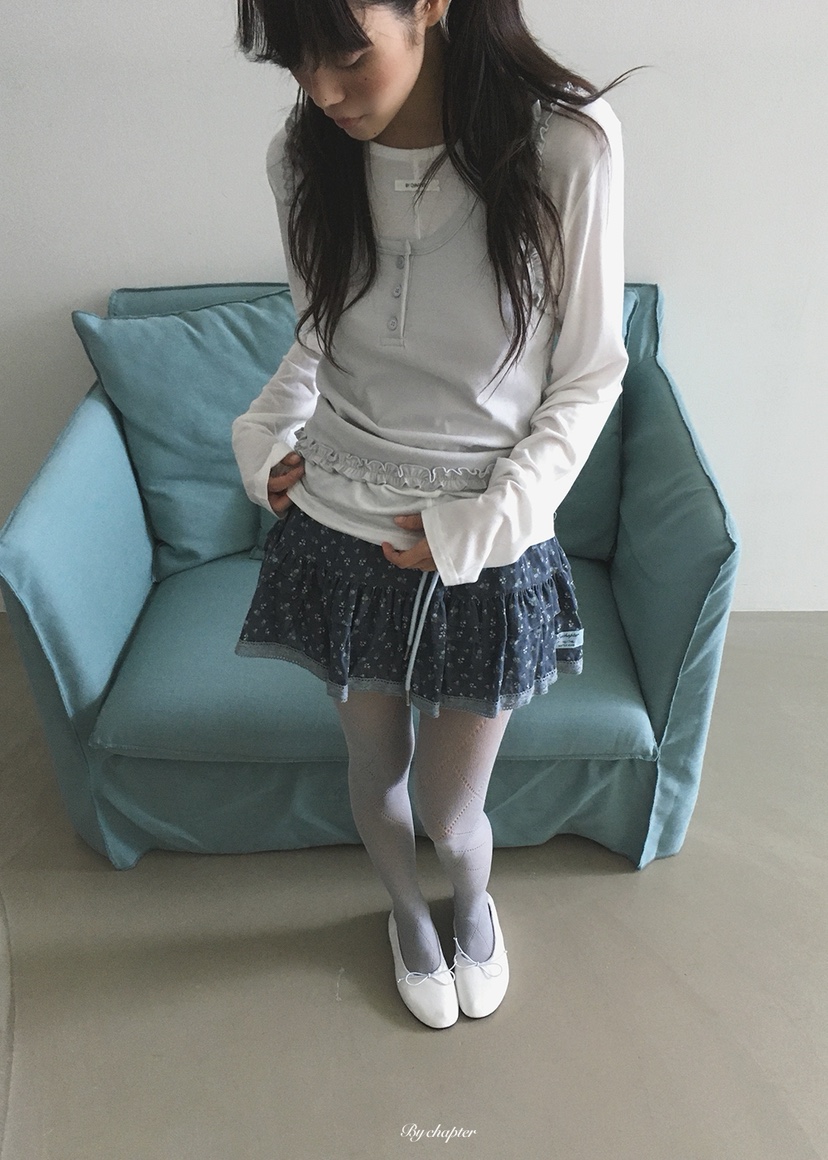 BY CHAPTER東大門直郵女裝新品人氣推薦真品套裝透明褶邊BY Chapter套裝