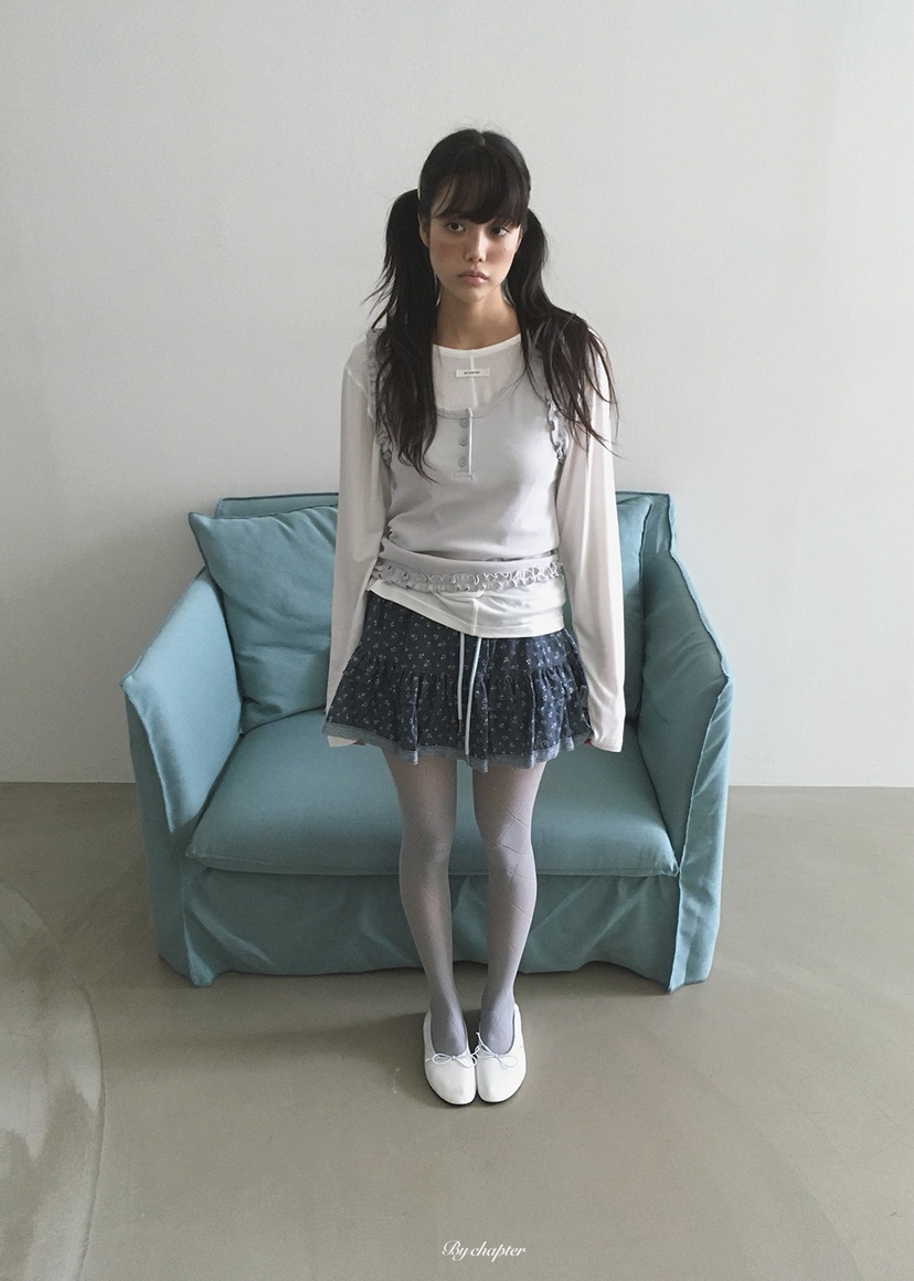 BY CHAPTER東大門直郵女裝新品人氣推薦真品套裝透明褶邊BY Chapter套裝