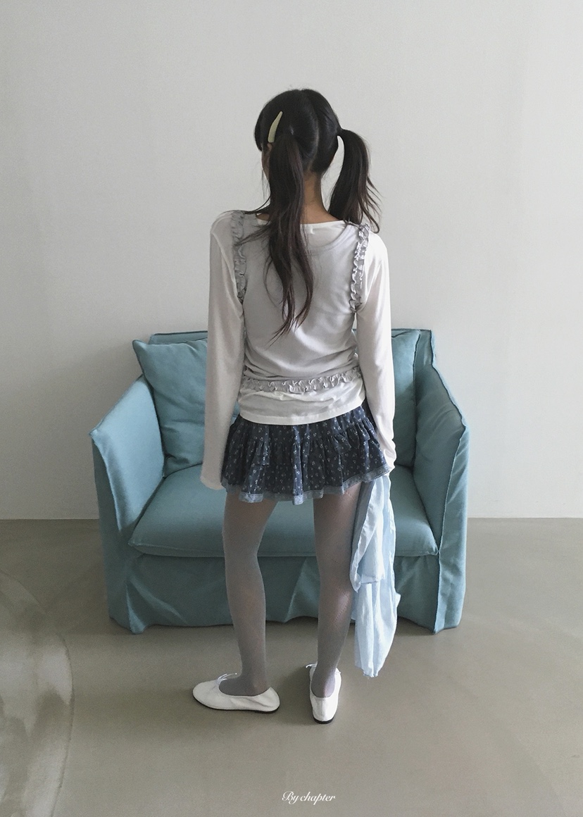 BY CHAPTER東大門直郵女裝新品人氣推薦真品套裝透明褶邊BY Chapter套裝