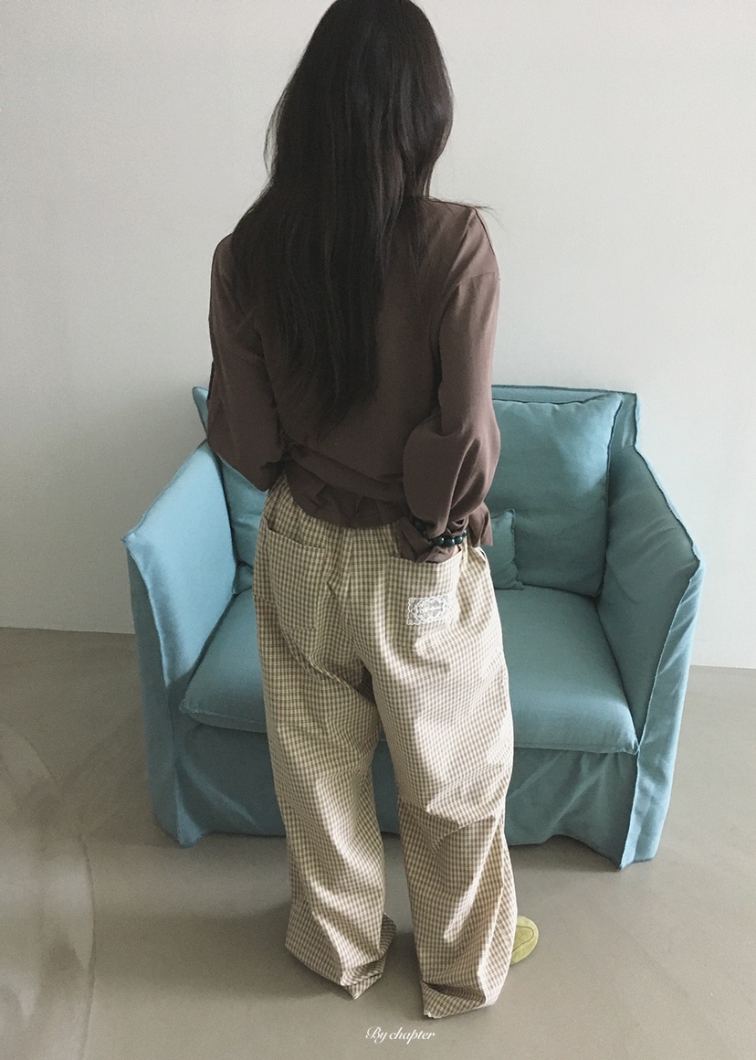 BY CHAPTER韓國代購女裝新品休閑推薦時尚熱賣長袖T恤褶皺BY Chapter長袖T恤