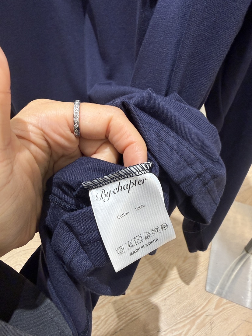 BY CHAPTER韓國代購女裝新品休閑推薦時尚熱賣長袖T恤褶皺BY Chapter長袖T恤
