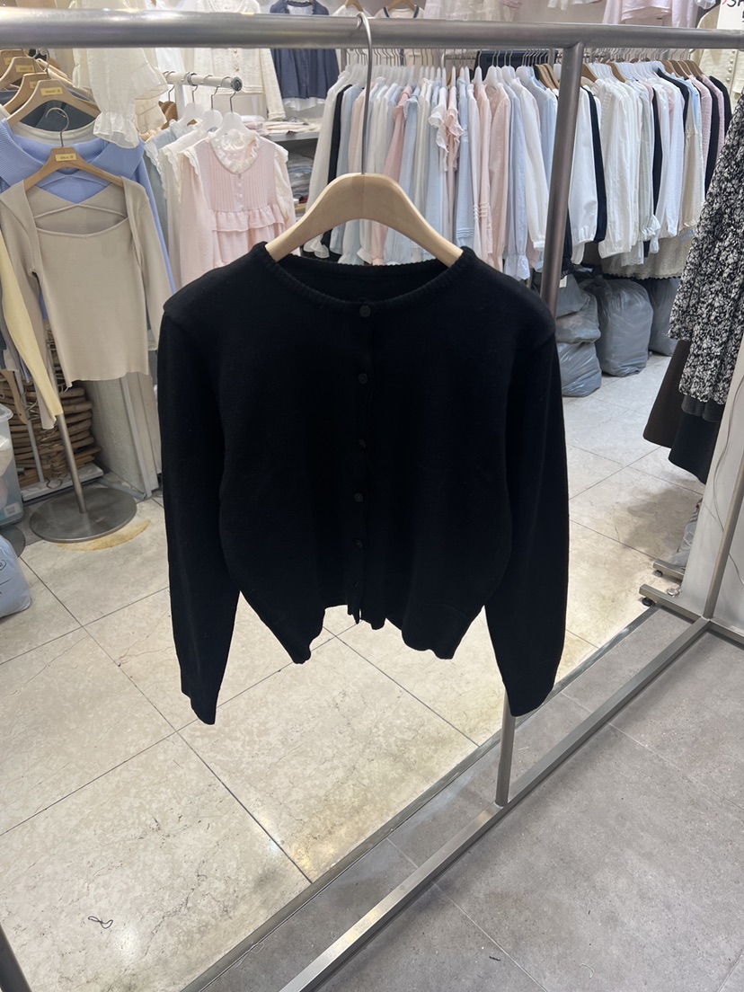 BLACK NOTE韓國代購女裝新品人氣休閑針織衫棉質圓領開衫BLACK NOTE針織衫圖色10