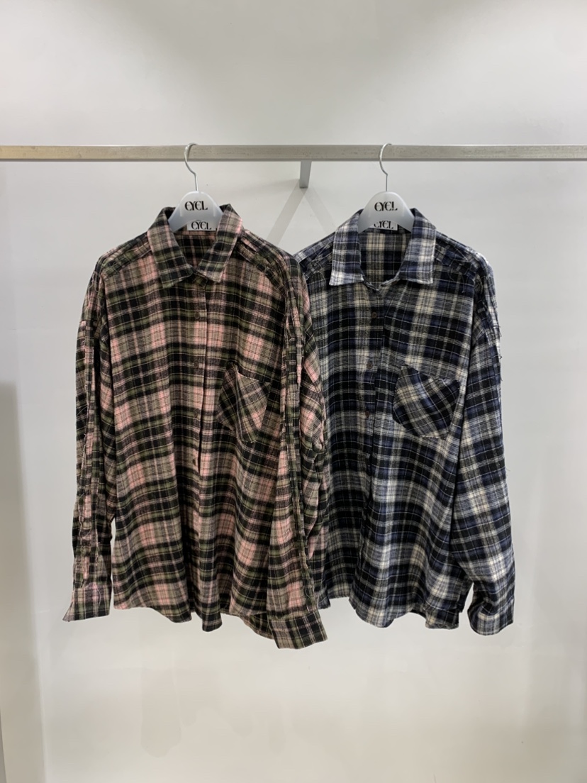 EYEL東大門實拍女士新品推薦時尚休閑真品襯衫蕾絲衫格子EYEL襯衫/蕾絲衫