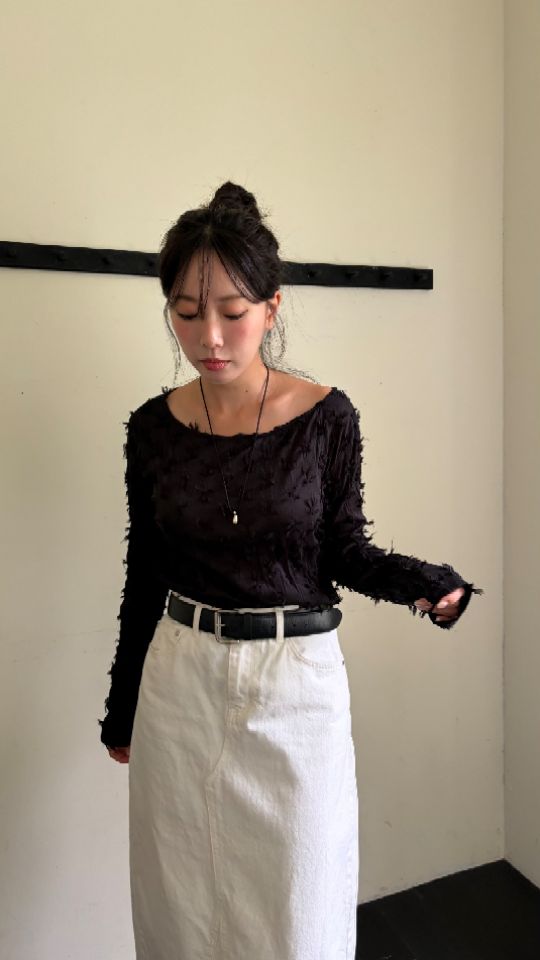 HEY/TO SEWING東大門代購女裝新品真品休閑長袖T恤絲帶BY HEY/TO SEWING長袖T恤