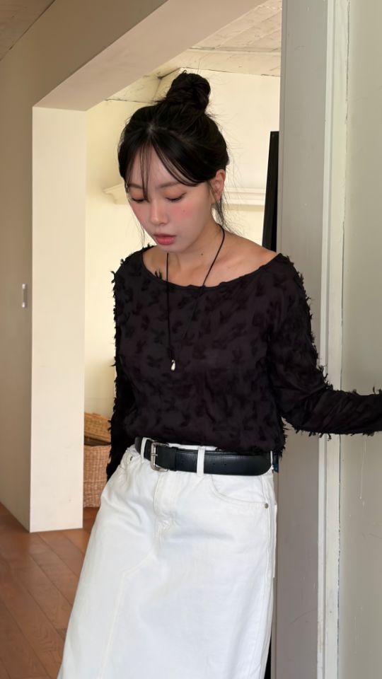 HEY/TO SEWING東大門代購女裝新品真品休閑長袖T恤絲帶BY HEY/TO SEWING長袖T恤