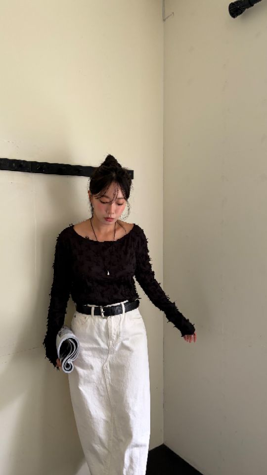 HEY/TO SEWING東大門代購女裝新品真品休閑長袖T恤絲帶BY HEY/TO SEWING長袖T恤