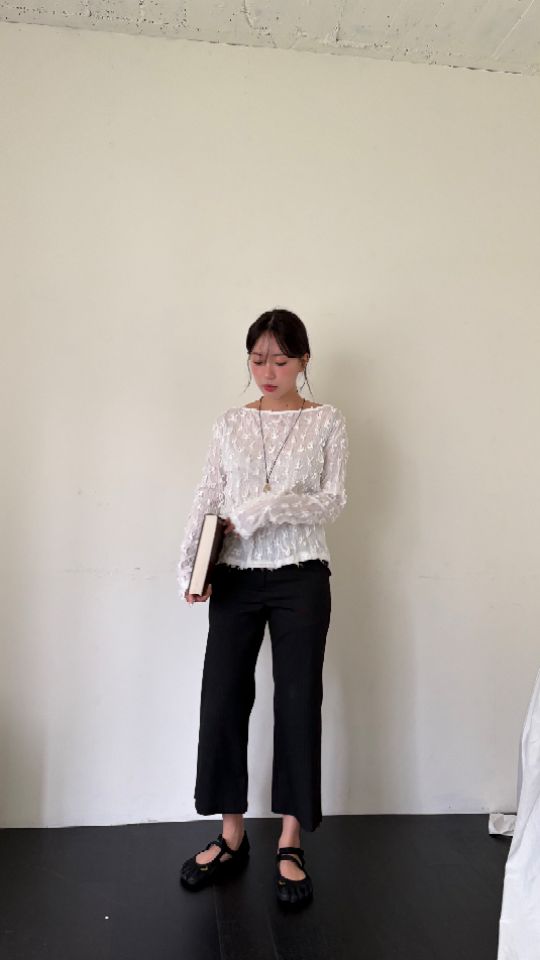 HEY/TO SEWING東大門代購女裝新品真品休閑長袖T恤絲帶BY HEY/TO SEWING長袖T恤