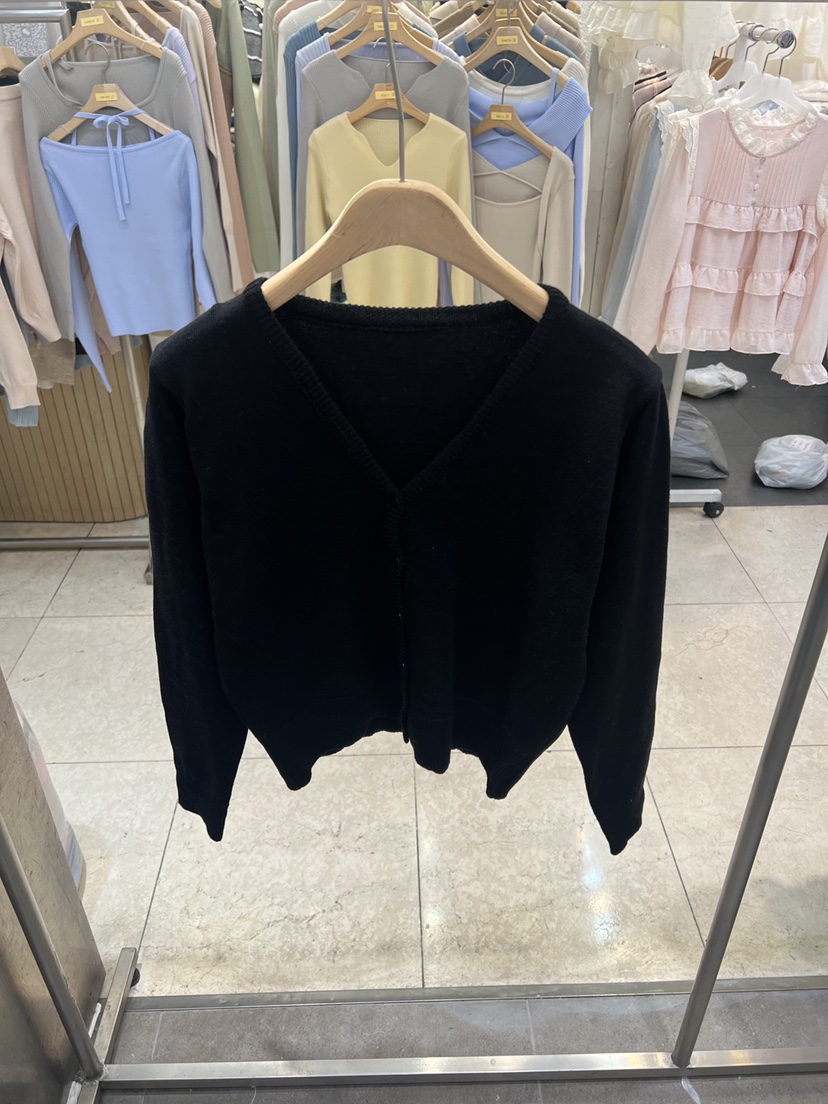 BLACK NOTE東大門代購女裝新品真品人氣針織衫棉質開衫經典BLACK NOTE針織衫圖色3