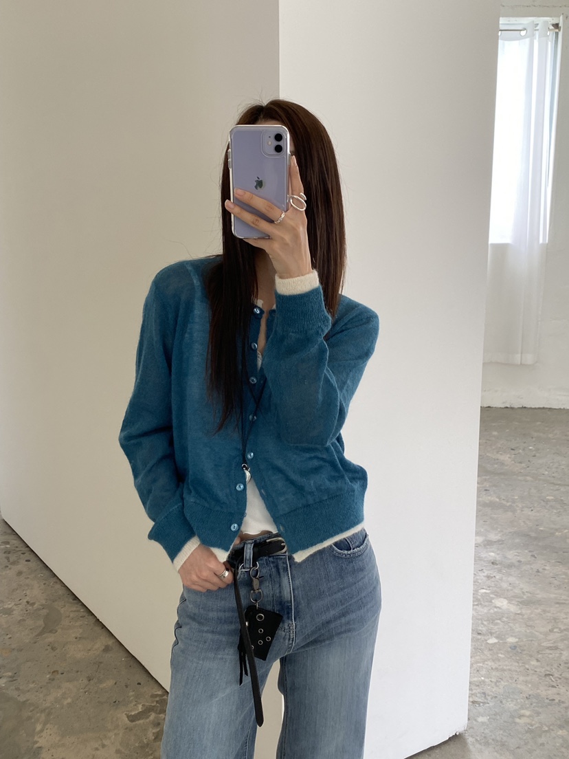 Verbena東大門直郵女裝新款時尚熱賣推薦人氣真品開衫馬海毛Verbena開衫圖色1