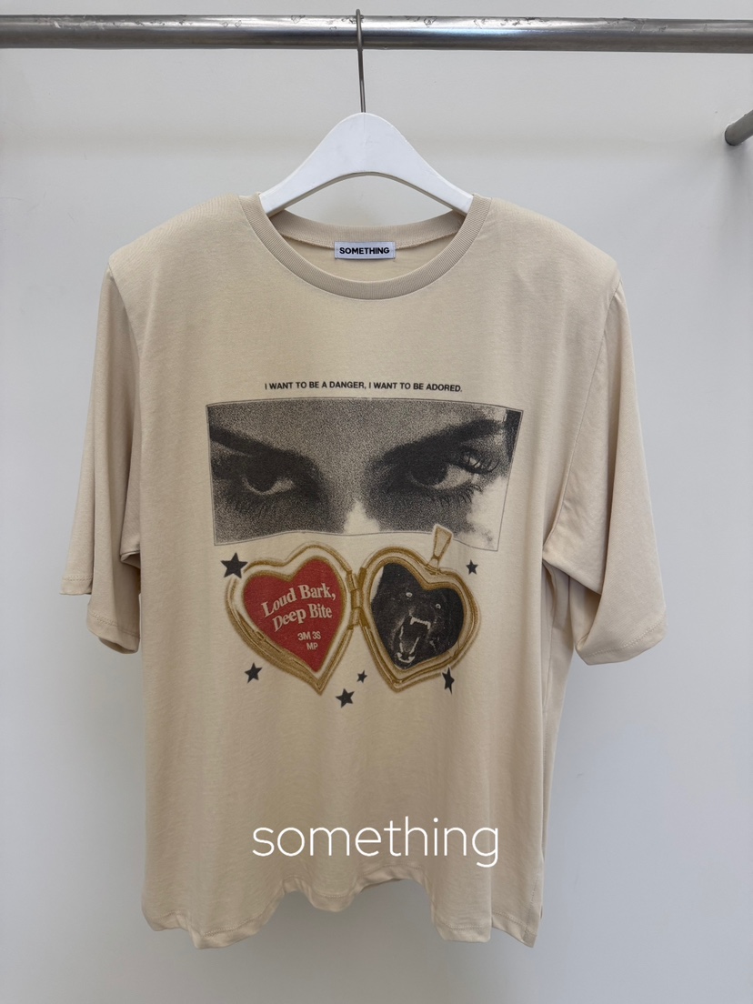 SOMETHING-L/FANCY韓國代購女士新款真品推薦熱賣休閑T恤SOMETHING-L/FANCYT恤圖色2