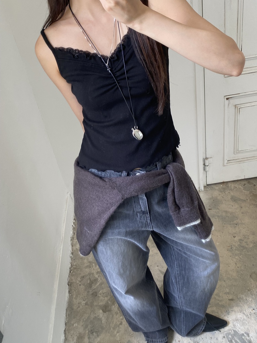 Verbena東大門代購女士新品推薦休閑人氣吊帶背心蕾絲無袖Verbena吊帶/背心圖色2