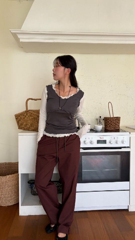 HEY/TO SEWING東大門代購女裝新品熱賣吊帶背心荷葉邊無袖BY HEY/TO SEWING吊帶/背心