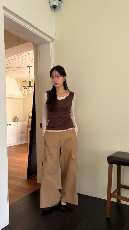 HEY/TO SEWING東大門代購女裝新品熱賣吊帶背心荷葉邊無袖BY HEY/TO SEWING吊帶/背心