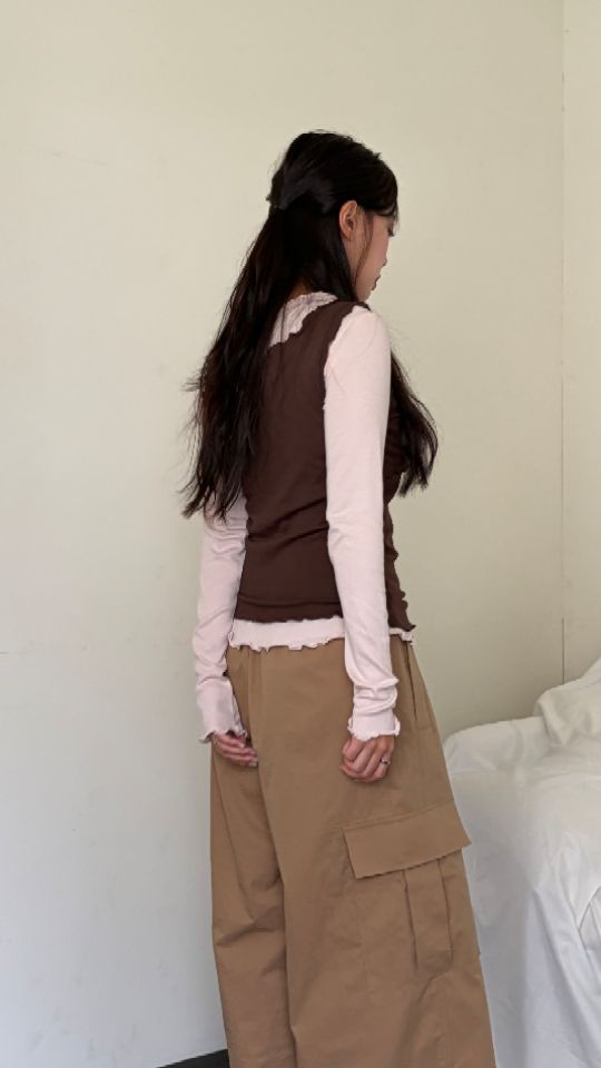 HEY/TO SEWING東大門代購女裝新品熱賣吊帶背心荷葉邊無袖BY HEY/TO SEWING吊帶/背心
