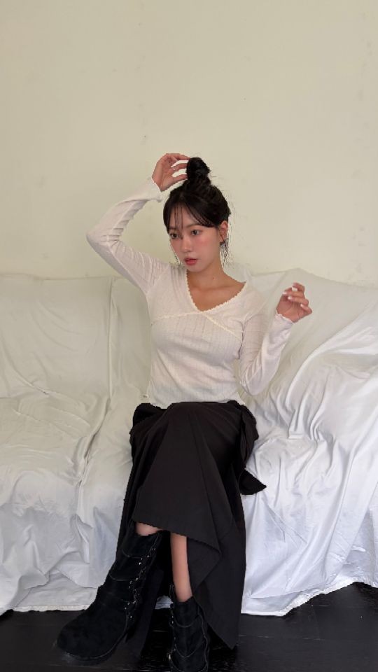 HEY/TO SEWING東大門實拍女士新品真品時尚長袖T恤蕾絲BY HEY/TO SEWING長袖T恤