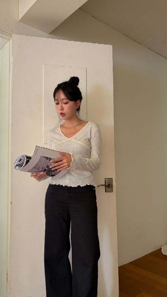 HEY/TO SEWING東大門實拍女士新品真品時尚長袖T恤蕾絲BY HEY/TO SEWING長袖T恤