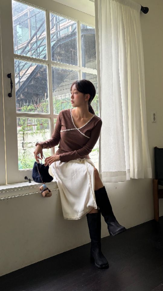HEY/TO SEWING東大門實拍女士新品真品時尚長袖T恤蕾絲BY HEY/TO SEWING長袖T恤