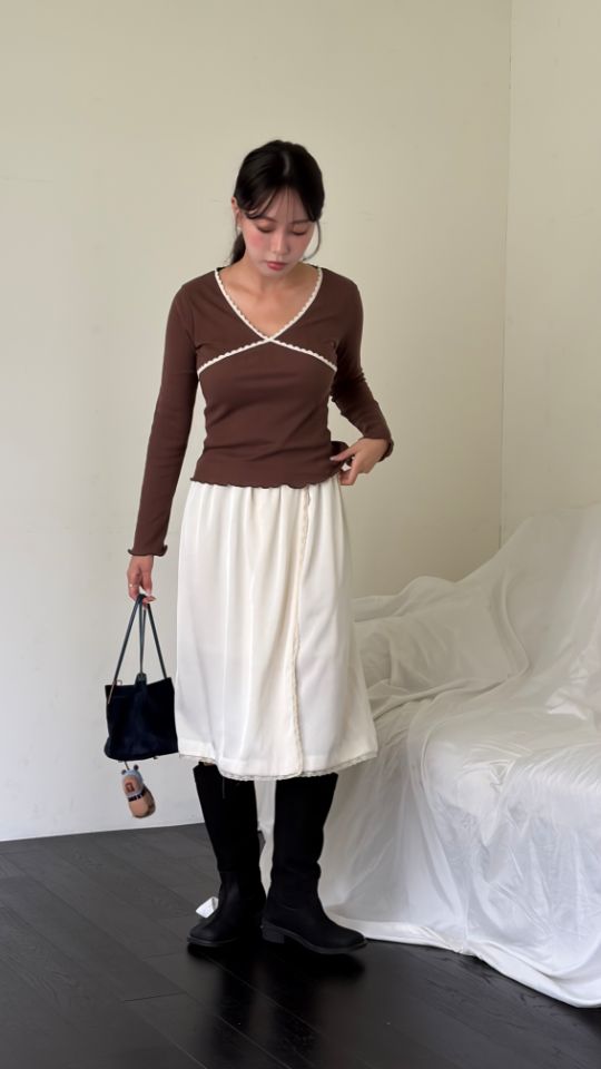HEY/TO SEWING東大門實拍女士新品真品時尚長袖T恤蕾絲BY HEY/TO SEWING長袖T恤