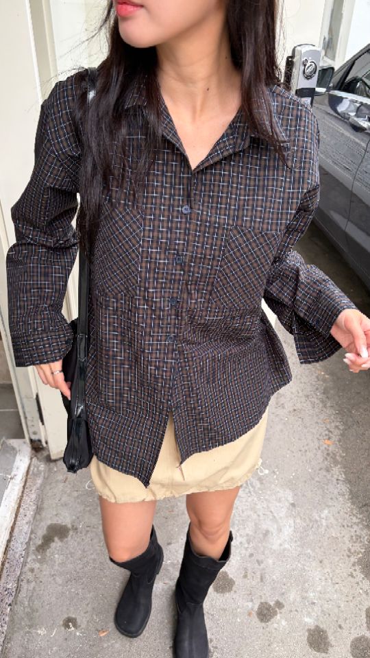 HEY/TO SEWING東大門代購女裝新品熱賣人氣襯衫蕾絲衫格子BY HEY/TO SEWING襯衫/蕾絲衫圖色2