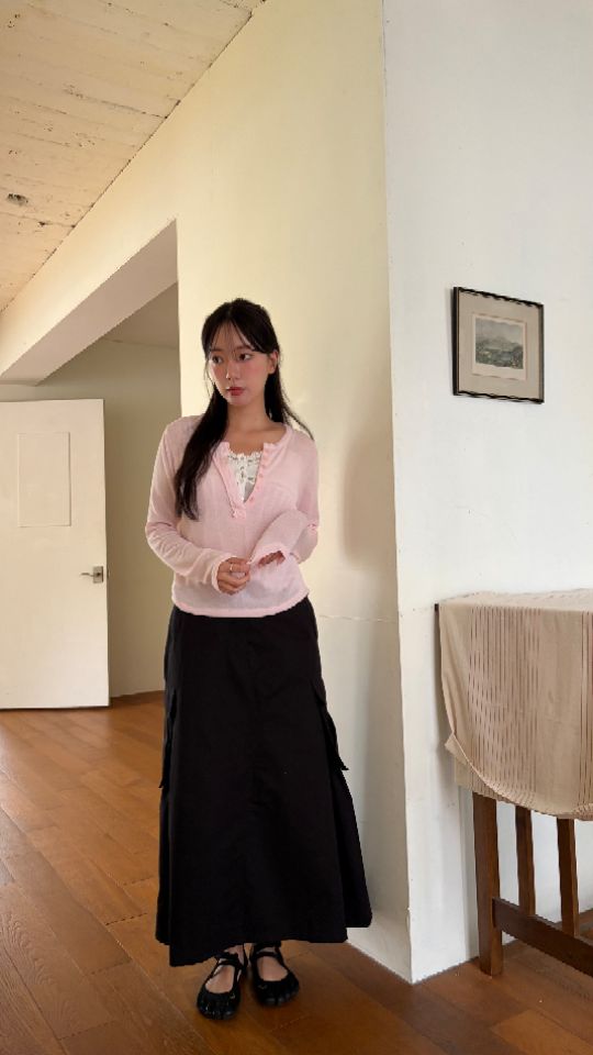 HEY/TO SEWING韓國直郵女裝新款熱賣真品長袖T恤寬松紐扣BY HEY/TO SEWING長袖T恤