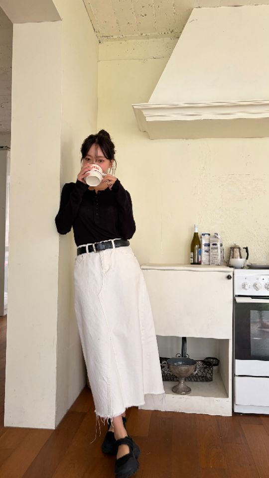 HEY/TO SEWING韓國直郵女裝新款熱賣真品長袖T恤寬松紐扣BY HEY/TO SEWING長袖T恤