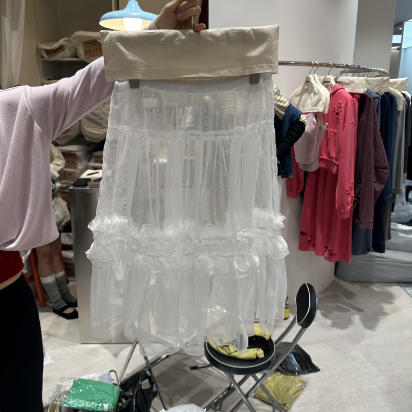 MIENNE東大門代購女裝新款真品休閑人氣半身裙中短裙透明MIENNE半身裙/中短裙