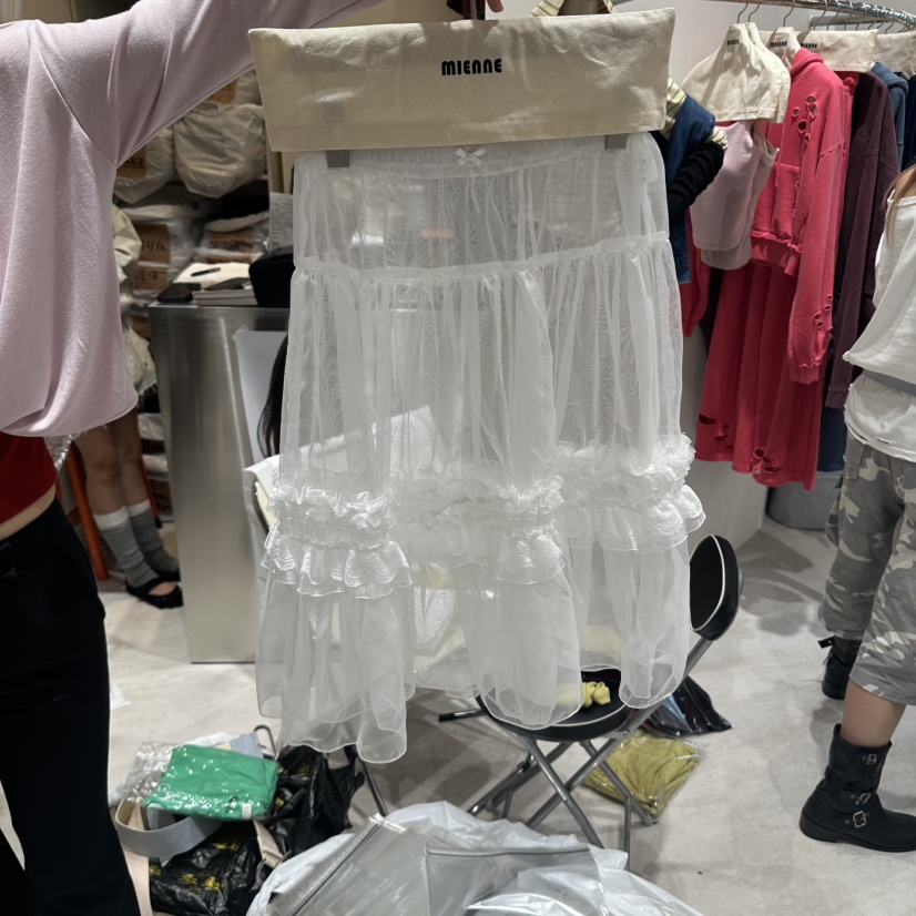 MIENNE東大門代購女裝新款真品休閑人氣半身裙中短裙透明MIENNE半身裙/中短裙圖色1