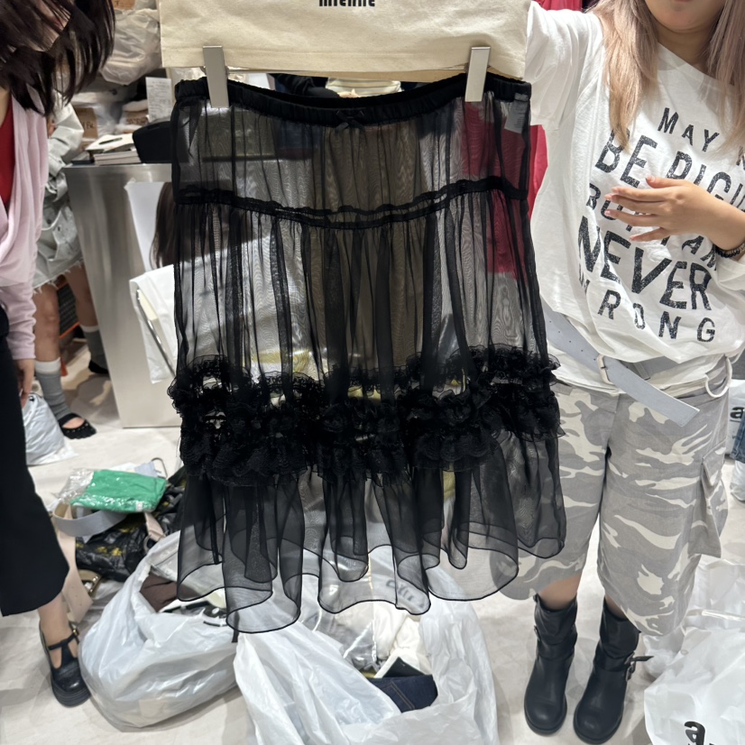 MIENNE東大門代購女裝新款真品休閑人氣半身裙中短裙透明MIENNE半身裙/中短裙圖色2