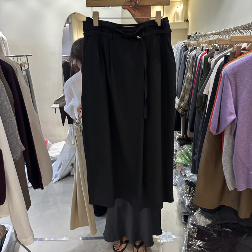 YIKHO STYLE韓國代購女士新品推薦休閑時尚人氣長裙含腰帶YIKHO STYLE長裙圖色2