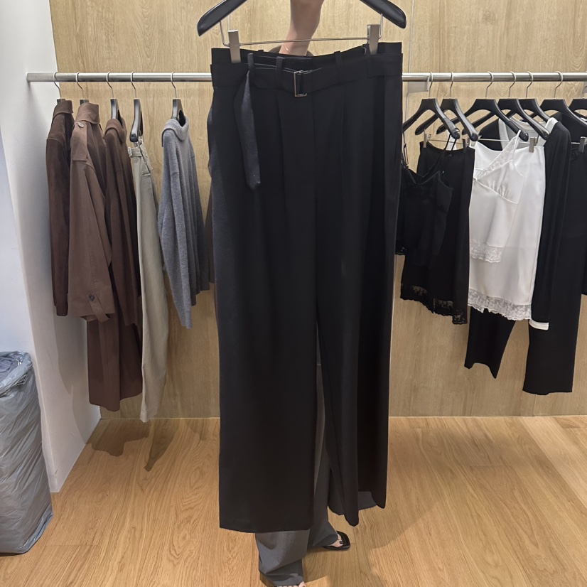 LEFANCY韓國代購女裝新品熱賣推薦人氣休閑真品休閑褲含腰帶LEFANCY休閑褲圖色3黑色