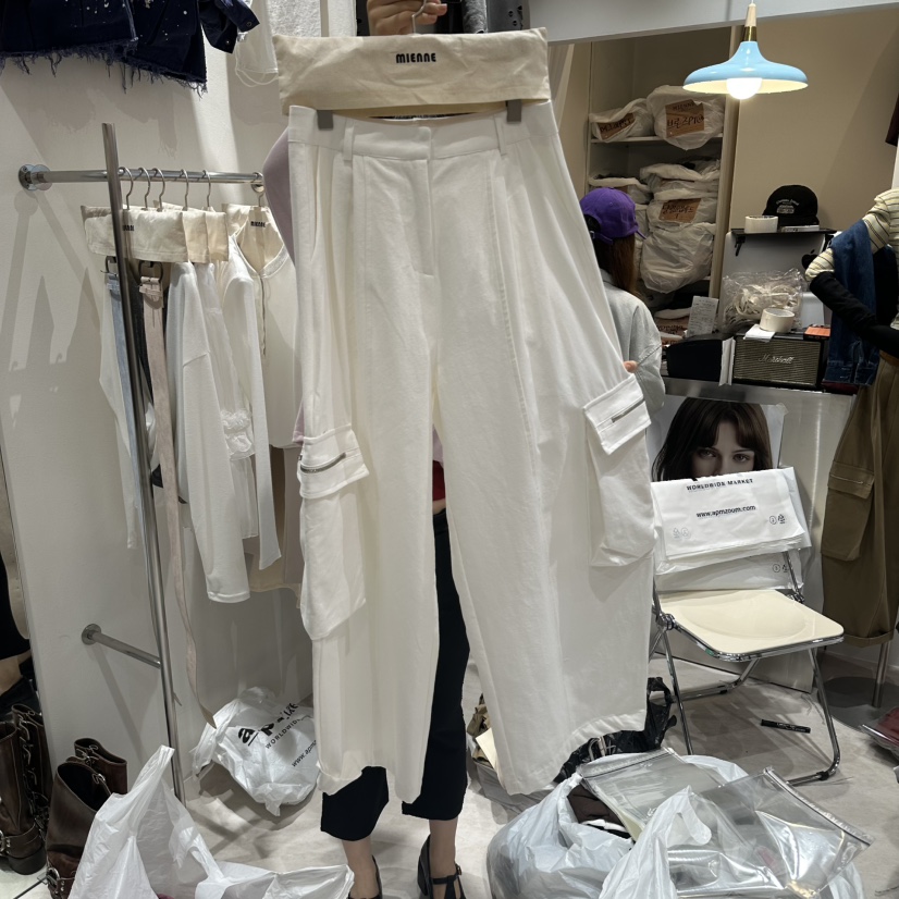 MIENNE韓國代購女士新品休閑真品推薦人氣時尚休閑褲工裝褲MIENNE休閑褲圖色1
