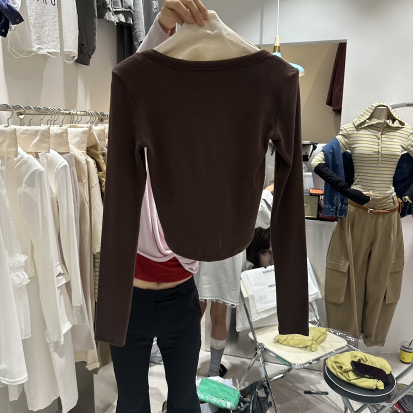 MIENNE韓國代購女裝新品熱賣時尚真品人氣推薦休閑長袖T恤MIENNE長袖T恤