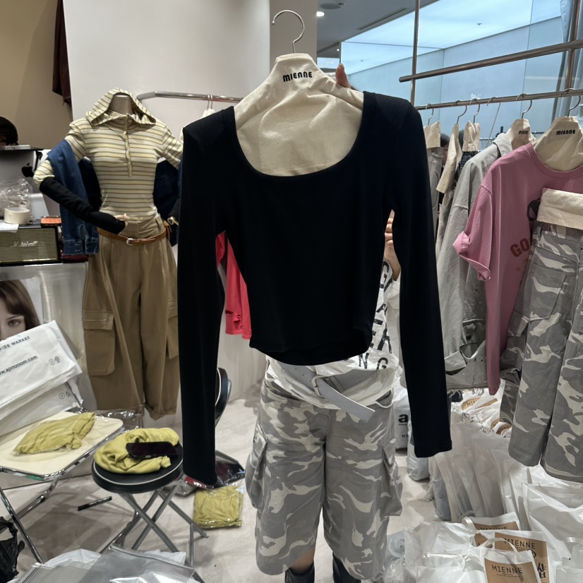 MIENNE韓國代購女裝新品熱賣時尚真品人氣推薦休閑長袖T恤MIENNE長袖T恤圖色2