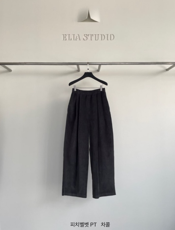 ELIA韓國直郵女裝新品真品時尚人氣熱賣推薦休閑休閑褲絲絨ELIA休閑褲圖色3墨色
