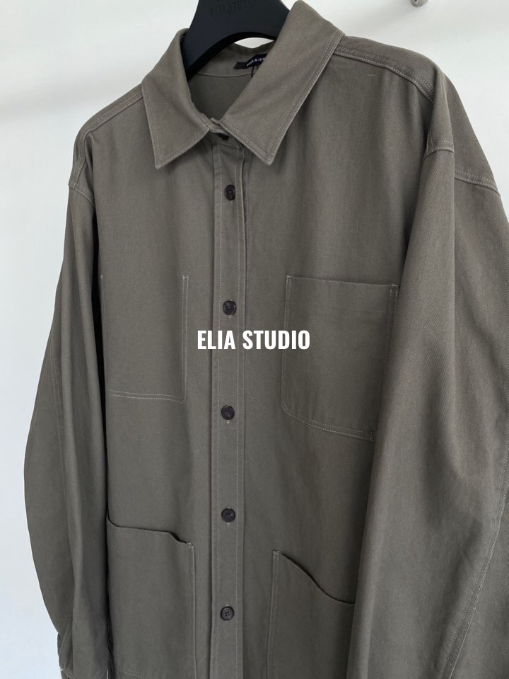 ELIA東大門實拍女士新款真品推薦休閑人氣襯衫蕾絲衫口袋ELIA襯衫/蕾絲衫