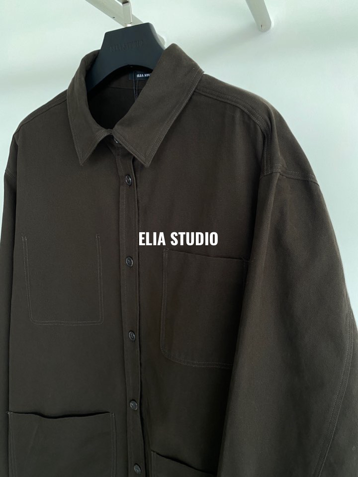ELIA東大門實拍女士新款真品推薦休閑人氣襯衫蕾絲衫口袋ELIA襯衫/蕾絲衫
