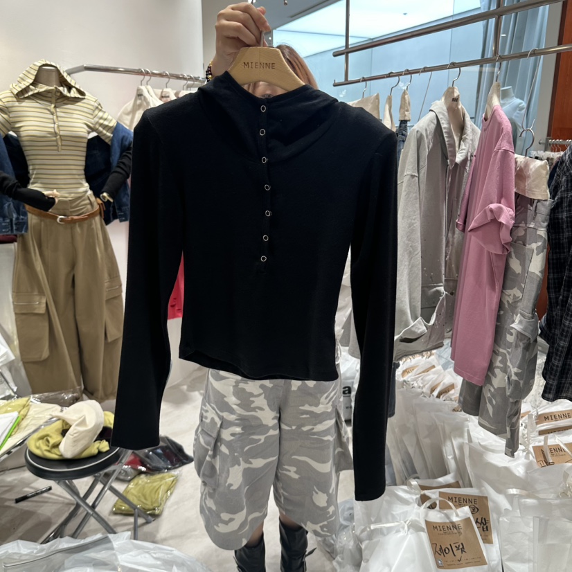 MIENNE東大門代購女士新品推薦休閑真品熱賣長袖T恤連帽衫MIENNE長袖T恤圖色5