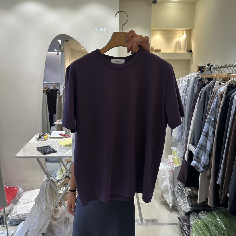 YIKHO STYLE東大門直郵女士新款推薦時尚人氣休閑真品T恤YIKHO STYLET恤圖色3紫色