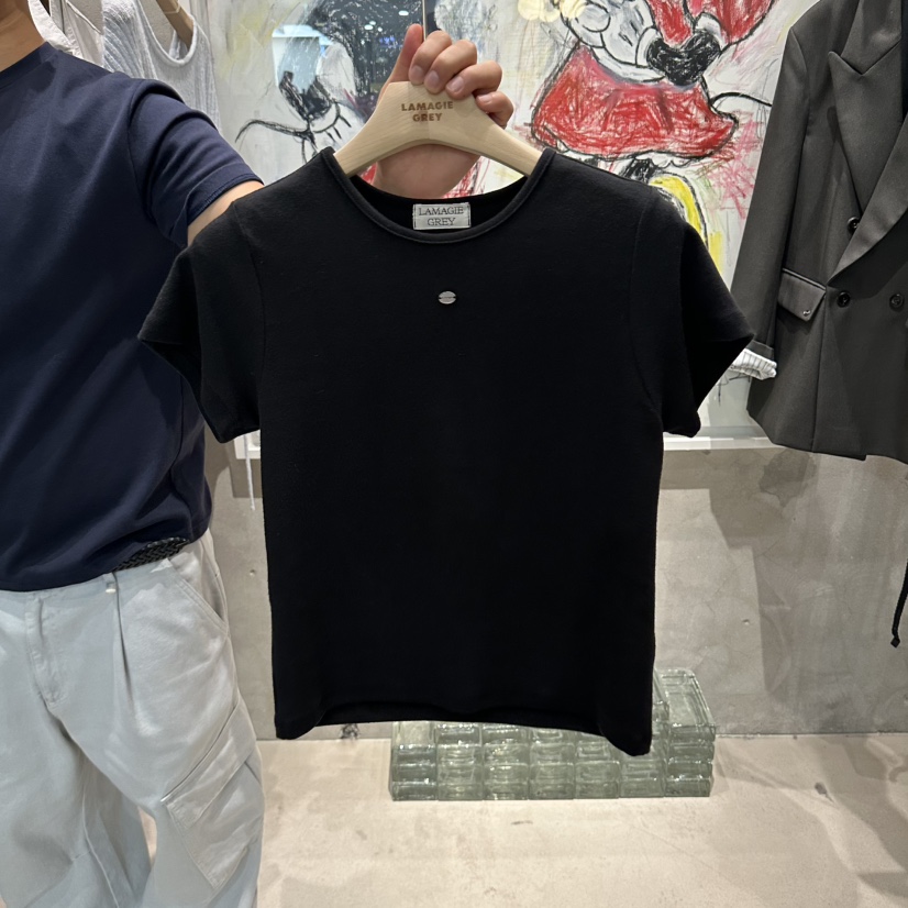 LAMAGIEPIE/LAMAGIE GREY東大門實拍女裝新品時尚人氣T恤LAMAGIEPIE/LAMAGIE GREYT恤圖色5黑色