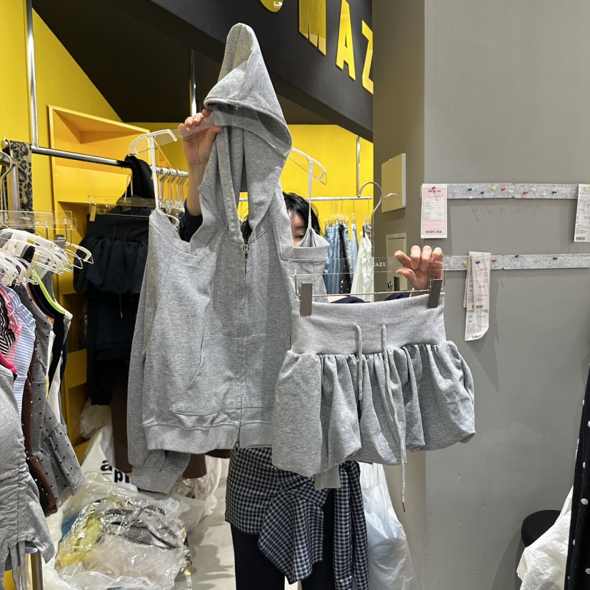 MOMAZU韓國直郵女裝新款時尚休閑真品人氣套裝連帽衫套裝MOMAZU套裝圖色1