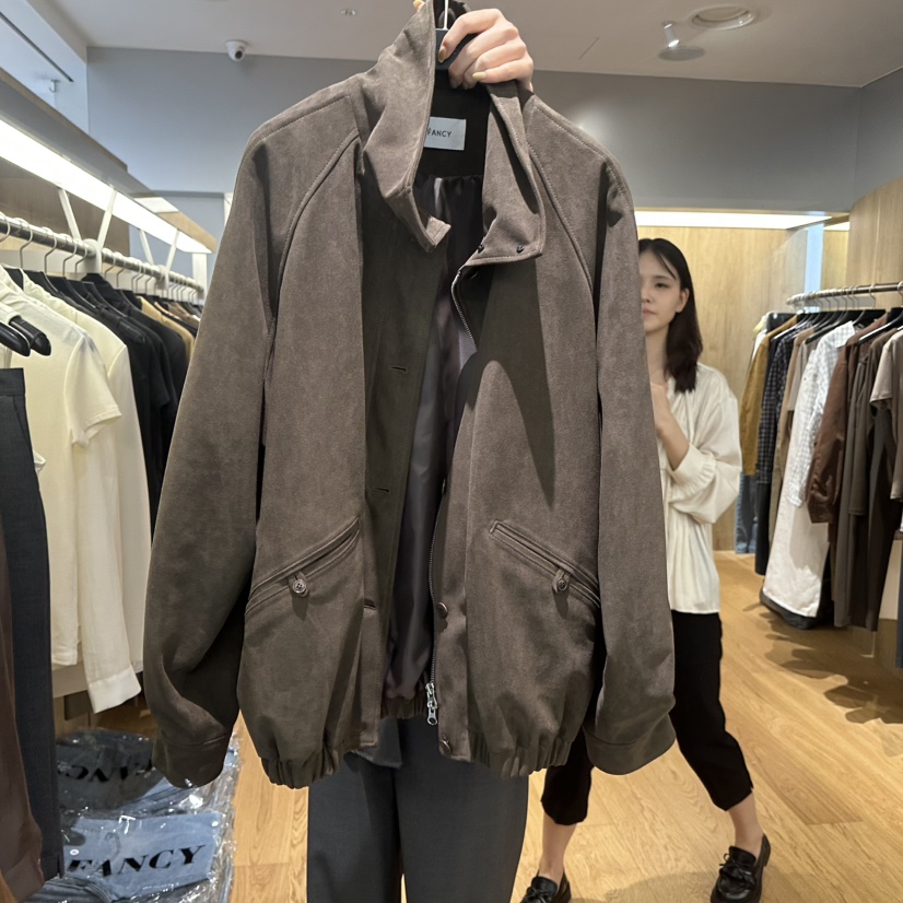 LEFANCY韓國代購女士新款休閑時尚熱賣推薦人氣夾克絨面革LEFANCY夾克圖色2