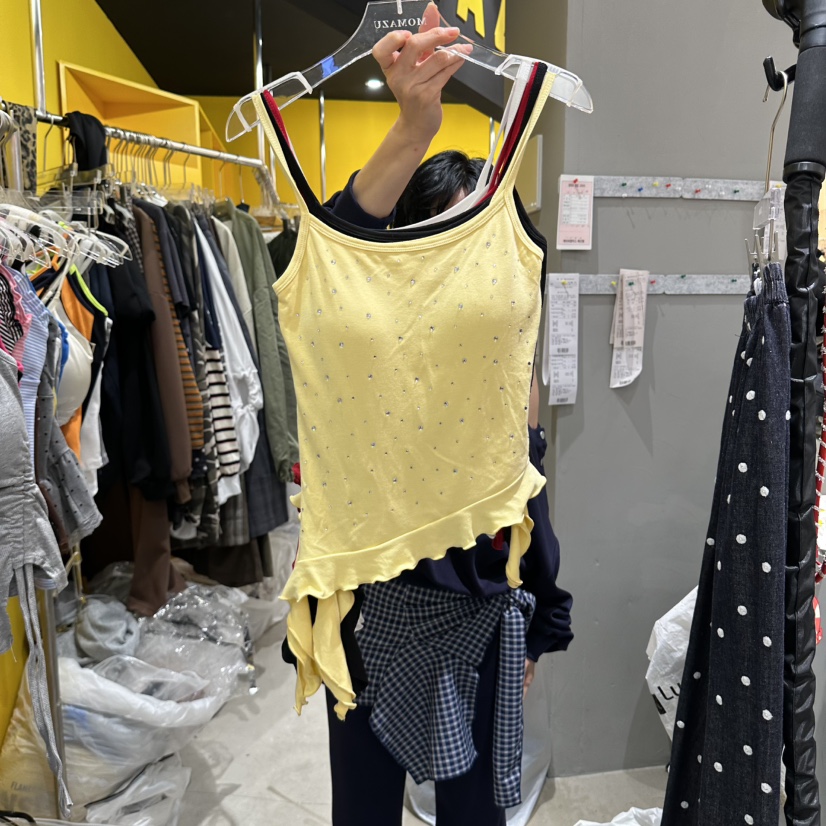 MOMAZU東大門實拍女士新款人氣真品時尚吊帶背心荷葉邊無袖MOMAZU吊帶/背心圖色1